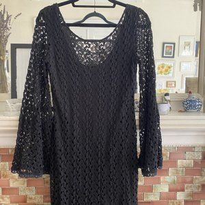Free People Black Crochet Dress